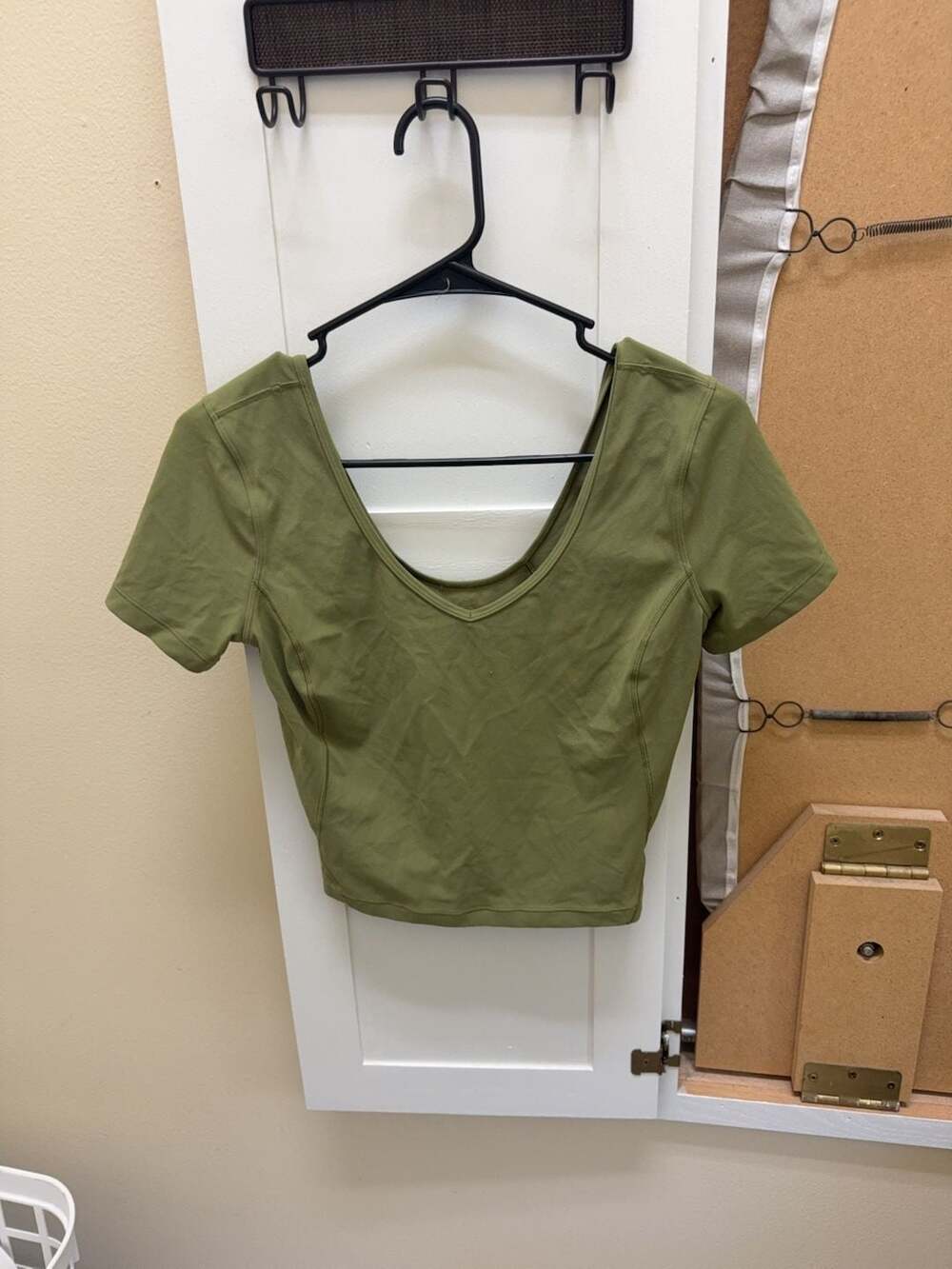 lululemon athletica Olive Green V-Neck Crop Top